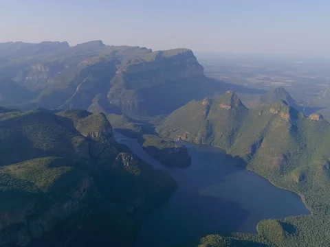 Flying over Blyde River Canyon in South Africa Stock Footage 79172575