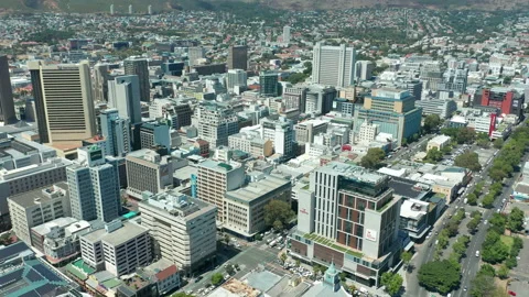 Flying Over The Bo Kaap in Cape Town, South Africa. 動画素材 148990362