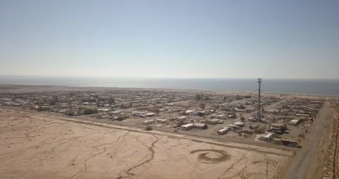 Flying over of Bombay Beach Video stock 276854697