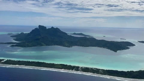 Flying over Bora Bora island 스톡 동영상 300049247