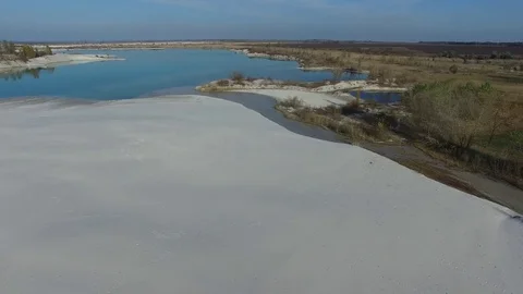 Flying over the boundary between industrial and rural landscape. Video stock 70526426