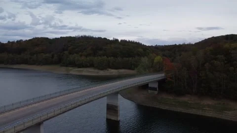 Flying over a bridge in a curve 스톡 동영상 219839163