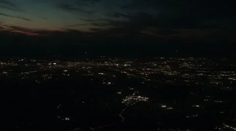 Flying over Brisbane at night Stock Footage 37117916