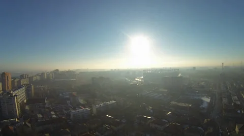 Flying Over Bucharest Stock Footage 35578925