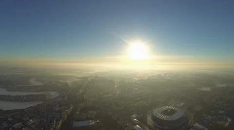 Flying Over Bucharest Stock Footage 35578967