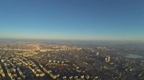 Flying Over Bucharest Stock Footage 35578983