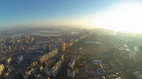 Flying Over Bucharest Stock Footage 35579014