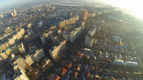 Flying Over Bucharest Stock Footage 35579022