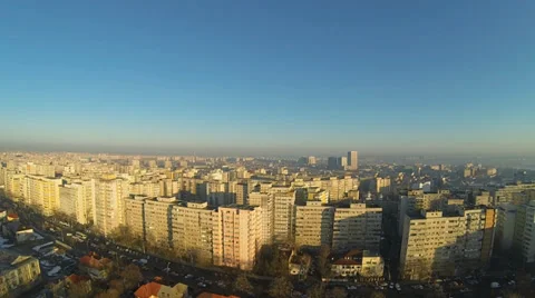 Flying Over Bucharest Stock Footage 35579130