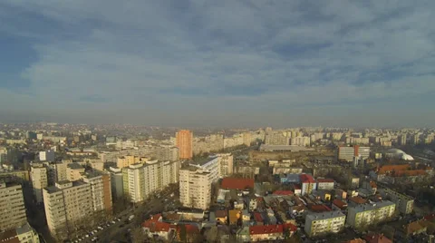 Flying Over Bucharest Stock Footage 35579148
