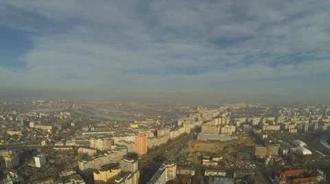 Flying Over Bucharest Stock Footage 35579152