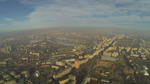 Flying Over Bucharest Stock Footage 35579186