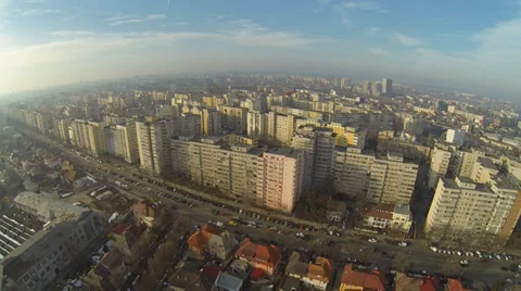 Flying Over Bucharest Stock Footage 35579210