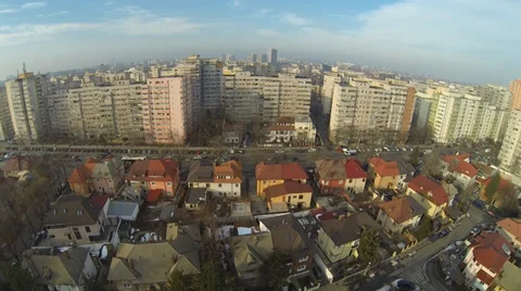 Flying Over Bucharest Stock Footage 35579215