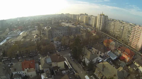 Flying Over Bucharest Stock Footage 35579222