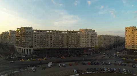 Flying Over Bucharest Stock Footage 35579232