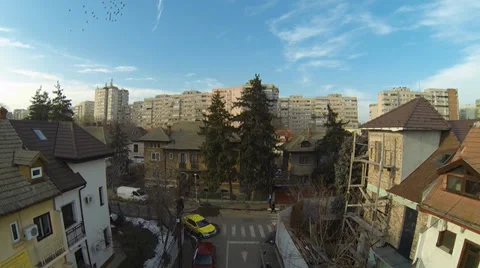 Flying Over Bucharest Stock Footage 35579239