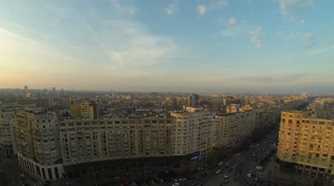 Flying Over Bucharest Stock Footage 35579258