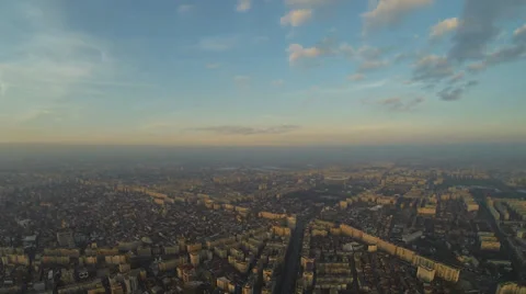 Flying Over Bucharest Stock Footage 35579327