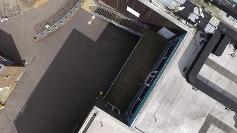 Flying over the buildings Stock Footage 80532621