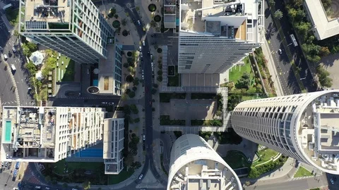 Flying over buildings Stock Footage 99336106