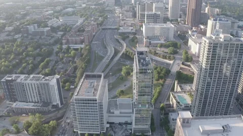 FLying over buildings Stock Footage 156294424