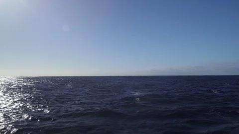 Flying over the calm ocean Stock Footage 86158911