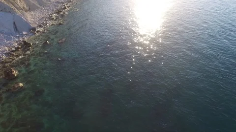 Flying over a calm sea Stock Footage 105508996