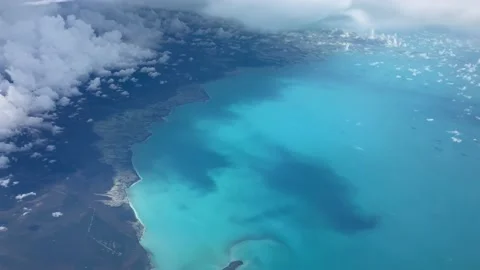 Flying over the caribean see Video stock 218977210