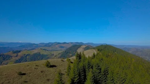 Flying over the Carpathian Mountains Stock Footage 100255346