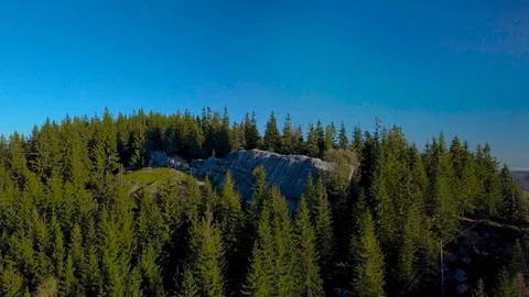 Flying over the Carpathian Mountains Stock Footage 100261489
