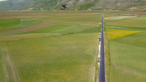 Flying over Castelluccio Stock Footage 288860878