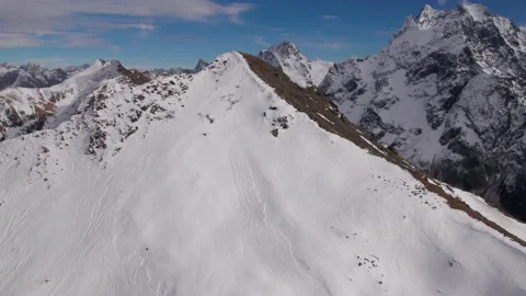 Flying over the Caucasus Mountains Stock Footage 170718555