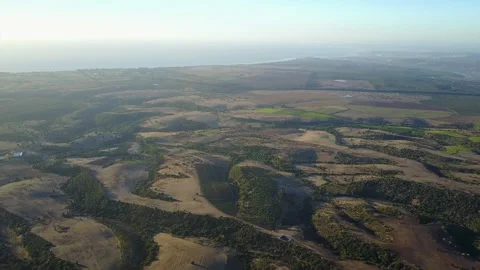 Flying over central Chile forests during sunset an amazing view above the den Stockbeeldmateriaal 146805028