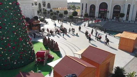 Flying over the christmas tree in Land of Legends Stock Footage 124899784