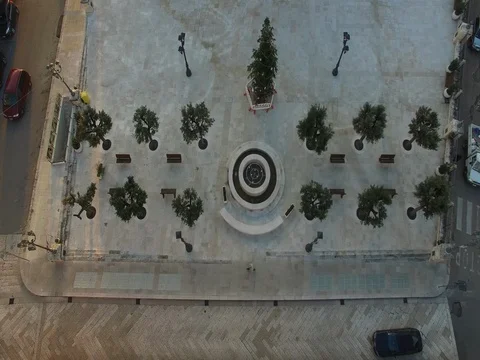 Flying over a city of Apulia, on the main square Stock Footage 72417331