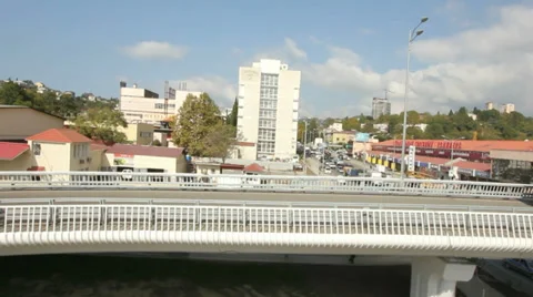 Flying over the city bridge Stock-Footage 38545996