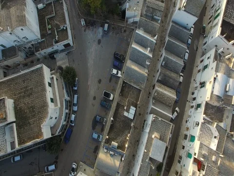 Flying over city hall of a small southern village Stock Footage 72417054