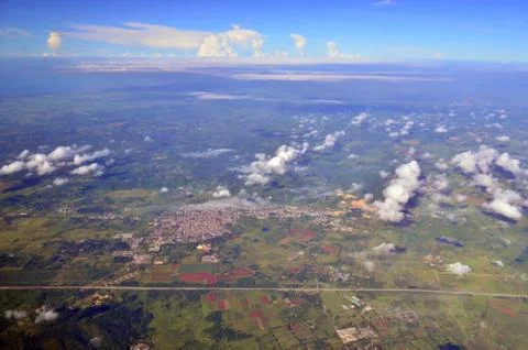 Flying over the city of Havana Stock Photos
