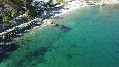 Flying over clear water Stock Footage 175079370
