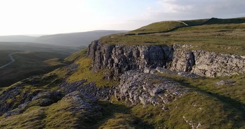 Flying over cliff edge Stock Footage 85983226