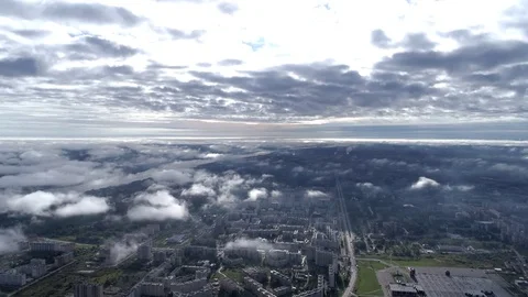 Flying over the clouds. Aerial survey. 스톡 동영상 80872371