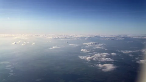 Flying over clouds with an airplane Video stock 302073407