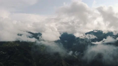 Flying over of the clouds in the Andes Mountains in Peru 4K Stock Footage 197122125