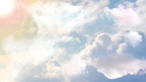 Flying over clouds, Flying through clouds, Flying below clouds, Flying behind Stock Footage 114927398