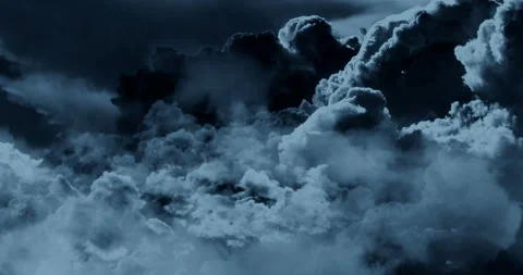 Flying over the clouds at night Stock Footage 85500552