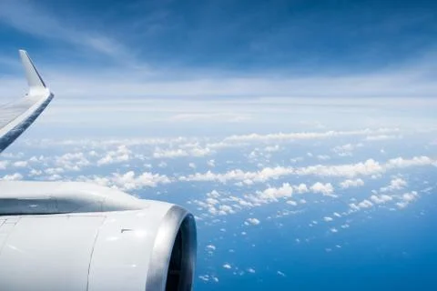 Flying over the clouds. Stock Photos