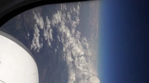 Flying over the clouds in a plane aircraft Stock Footage 91159952