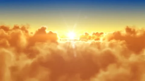 Flying over the clouds with the sun. Looped 3d animation. HD. 動画素材 10723681