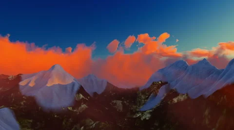 Flying over the clouds at Sunset Stock Footage 61882283